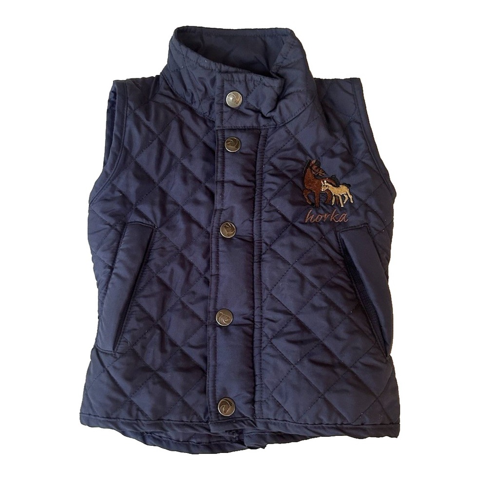 Horka Brand Quilted Vest Cowgirl Western Core Equestrian Girls Size 2